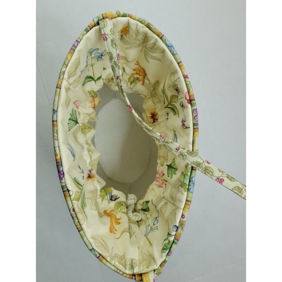 LONGABERGER Botanical Fields Stripe 11" LARGE Bucket Drawstring TOTE Oval Purse - Picture 10 of 10